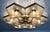 Metal 21st Century Hive Satin Brass Amber Bubbles Murano Flush Mount by Fabio LTD For Sale - Image 7 of 9