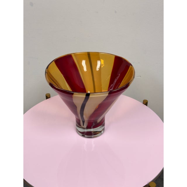 Red Waterford Evolution Collection Moroccan Breeze Art Glass Flared Bowl For Sale - Image 8 of 12