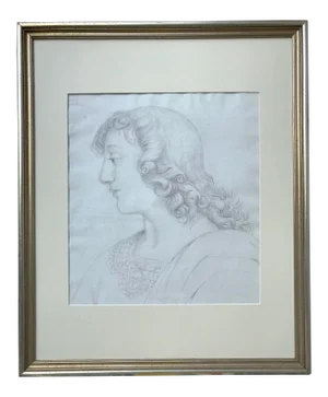 Antique Italian Drawing of a Woman
