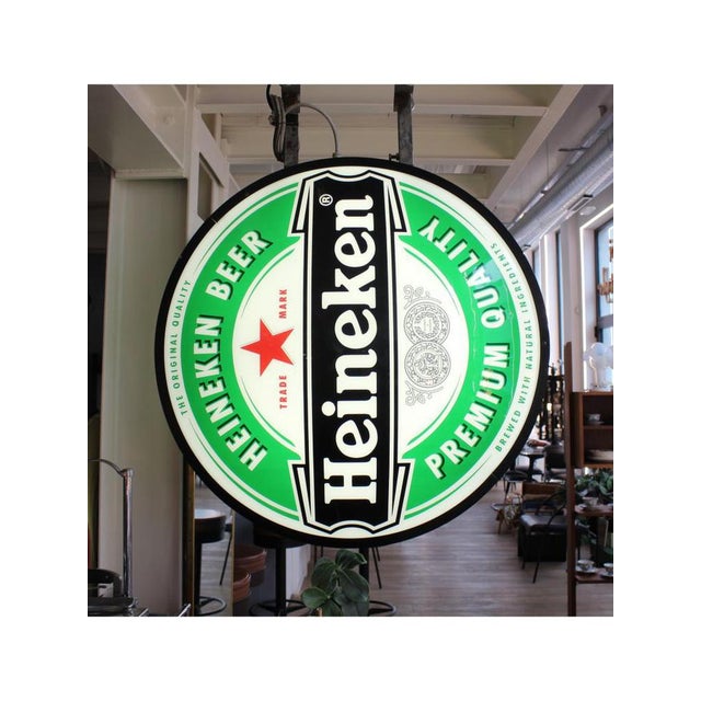 Double-Sided Heineken Illuminated Sign, 1980s For Sale - Image 12 of 12