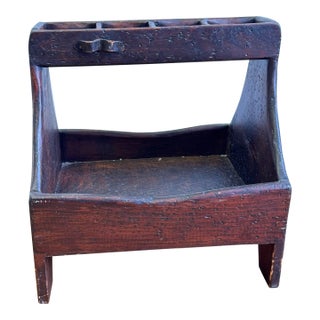 Vintage 1940's Rustic Wooden Display Caddy Cobblers Work Bench For Sale