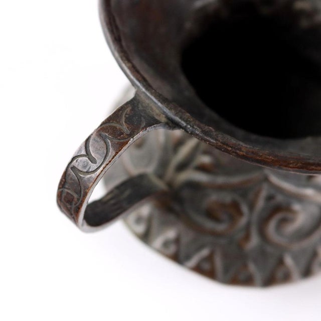Embossed Copper Vase For Sale - Image 6 of 10