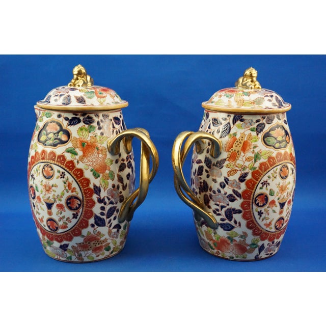 Red Large Japanese Porcelain Jugs by Imari, Set of 2 For Sale - Image 8 of 18
