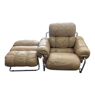 1970s Tucroma Lounge Chair & Ottoman by Guido Falischini for Mariana From Pace For Sale