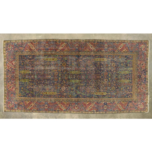Navy Blue Antique-Worn Turkish Sparta Rug - 08'10 X 17'09 For Sale - Image 8 of 8
