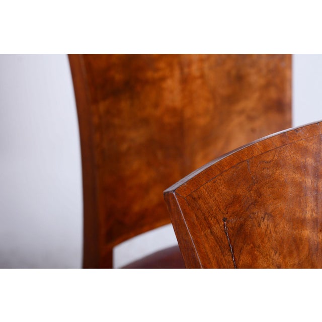1920s French Art Deco Chairs in Walnut, 1920s, Set of 6 For Sale - Image 5 of 12