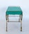 Mid 20th Century Mid-Century Brass Vanity Seat Bench W/ Turquoise Seat Cushion For Sale - Image 5 of 11