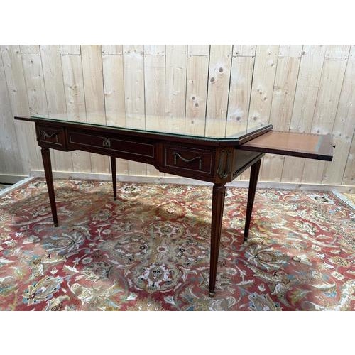 Brown Louis XVI Style Mahogany Flat Desk For Sale - Image 8 of 8