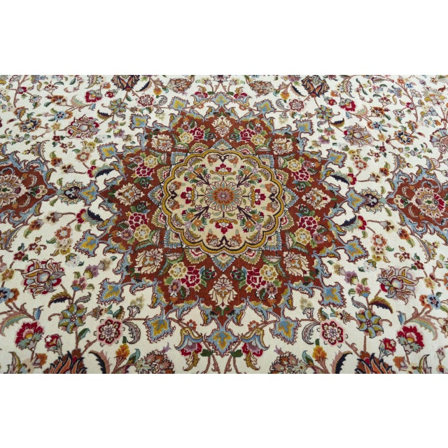 Hand-Knotted Oriental Rug in Silk For Sale - Image 6 of 13