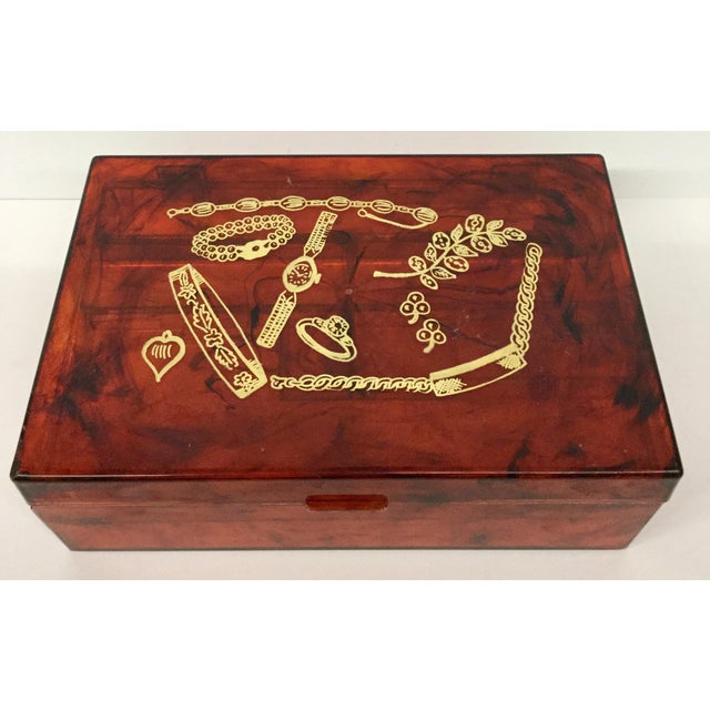 1950s Vintage Tortoise Bakelite Jewelry Box Chairish