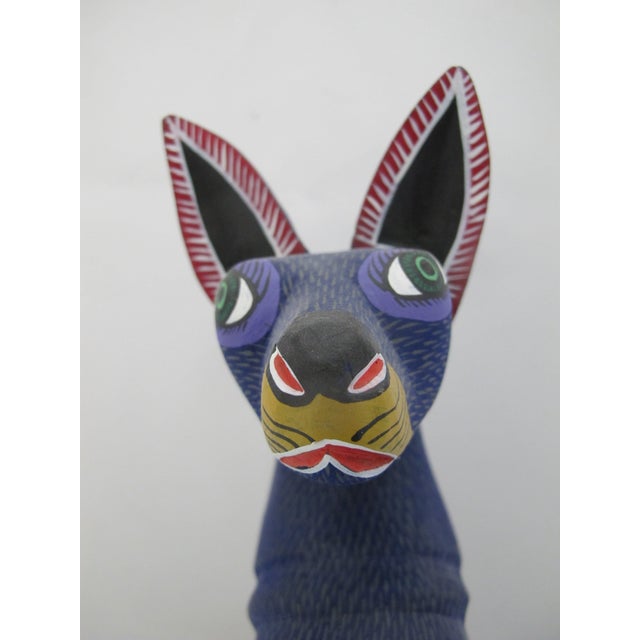 Oaxacan Alebrije Turning Fox Dog Wood Carving Mexico Folk Art Figure Sculpture For Sale - Image 4 of 7