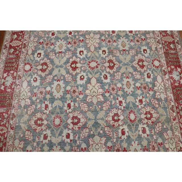Early 20th Century Green Red Antique Persian Tabriz - 6'3" x 9'10" For Sale - Image 5 of 18