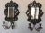 Amazing pair of antique European wall sconces each having two candle holder arms and ornate brass repousse frames. Rare to...