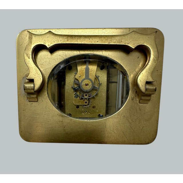 Metal Antique French Ormolu Gilt Bronze Brass Miniature Mantle Clock Jackson Paris 19c For Sale - Image 7 of 12