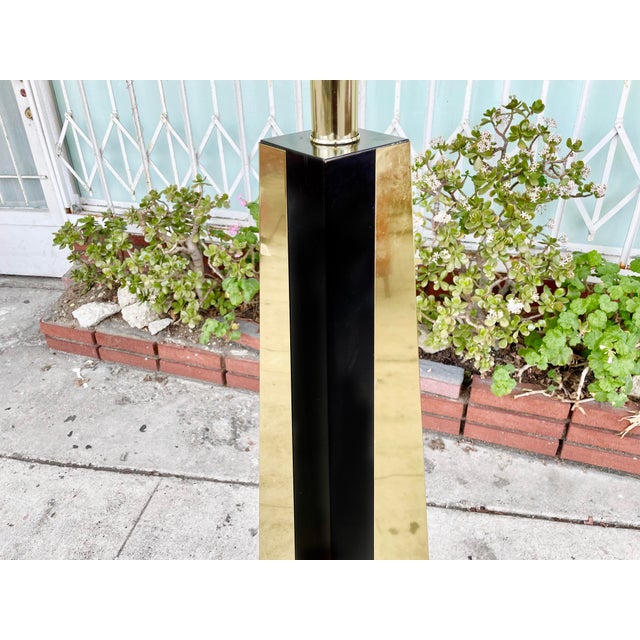 Paul Evans 1970s Brass Floor Lamp Styled After Paul Evans For Sale - Image 4 of 8