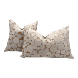 Canvello Genuine Cowhide Leather Decorative Throw Pillow With Feather Down Insert Included For Sale