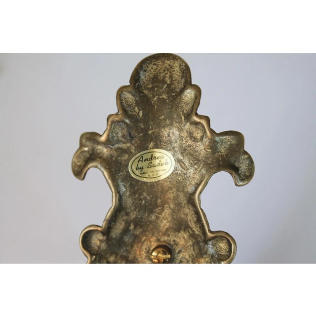 Vintage Brass Candleholder Wall Sconces Andrea by Sadek - A Pair For Sale - Image 9 of 11
