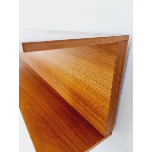 Wood Long German Hanging Shelf by Wilheilm Renz for Walter Renz, 1960s For Sale - Image 7 of 11