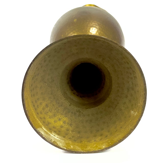 Gargantuan 30" Tall Vintage Hammered Brass Baluster Floor Vase For Sale - Image 14 of 14