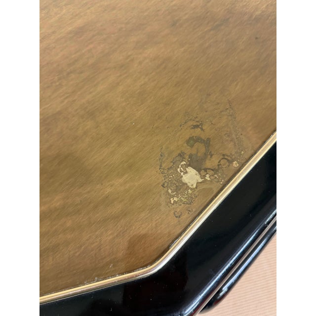 Black 1970’s “Tree of Life” Shaved Corner Console Cabinet by Bernhard Rhône for Mastercraft For Sale - Image 8 of 12