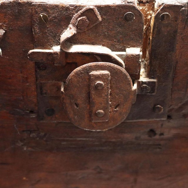 Antique Poplar Chest with Painted Interior, Italy, 18th Century For Sale - Image 6 of 14