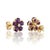 Contemporary Amethyst Flower Cubic Zirconia Studs, 925 Silver Handmade Amethyst Floral Earrings - A Pair For Sale - Image 3 of 3