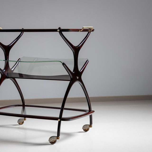 Bar Cart and Magazine Stand by Cesare Lacca, Italy 1960s For Sale In New York - Image 6 of 10