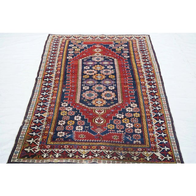 Textile Late 18th Century Antique Shirvan Rug 4'0'' x 6'9'' For Sale - Image 7 of 9