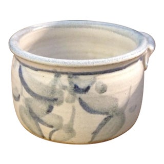 Vintage 1980s Jane Snider Ceramic Canadian Art Pottery Open Sugar Condiment Dish Bowl For Sale