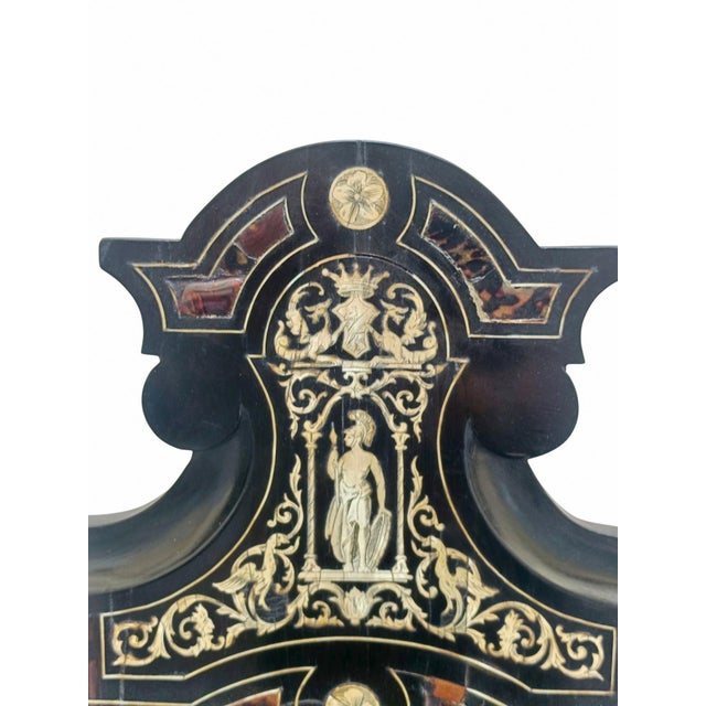 19th Century Antique Wooden Chair with Grotesque Inlays and Ivory Figures by Ferdinando Pogliani, Italy, 1890s For Sale - Image 5 of 10