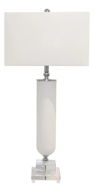 Pasargad Home Lucent Frosted Glass & Lucite Pedestal Table Lamp