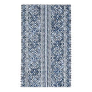 Sample - Schumacher Toledo Fabric in Navy For Sale