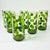 Mid-Century Boho Chic Modern Olive Polka Dot Tumbler Glassware - Set of 6 For Sale - Image 6 of 14