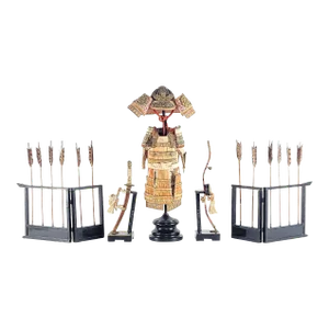 Meiji Period Partial Miniature Samurai Armor and Weapons Set, Late 19th Century