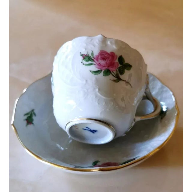 Ceramic Meissen Porcelain Pink Roses Coffee Service, 25 Pieces For Sale - Image 7 of 12