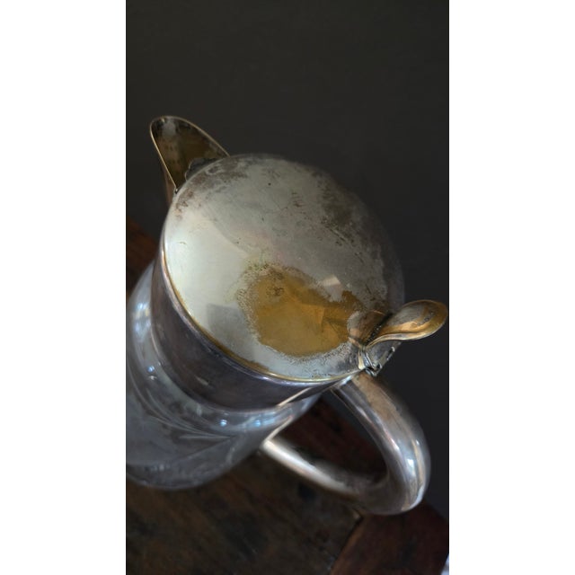 1930s German Cut Crystal and Silverplate Cooling-Tube Lemonade Pitcher For Sale In New York - Image 6 of 18