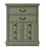 Vintage 70” Solid Wood Dresser & Mirror – Old Chapel Sagewood™ Finish – Olive Sage Green Designer Refinished Bedroom Piece For Sale - Image 10 of 11