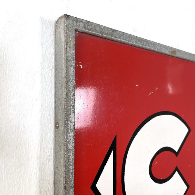 Mid-Century Modern Italian Graphic Ceat Advertising Sign, 1950s For Sale - Image 6 of 15