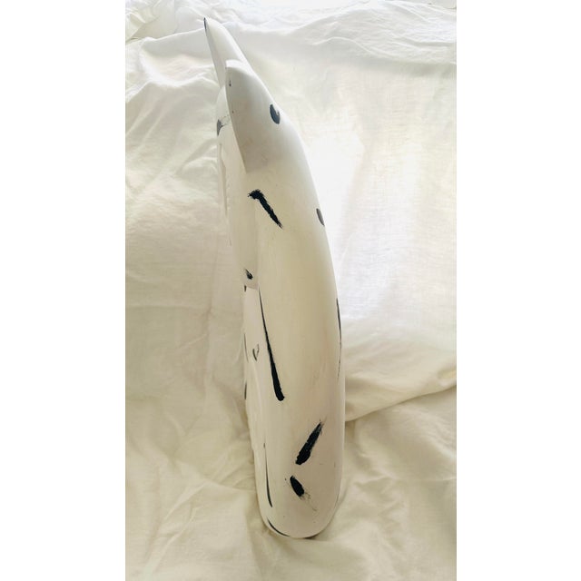 White & Black Carved Wood Cat by Laurel Burch For Sale - Image 9 of 12