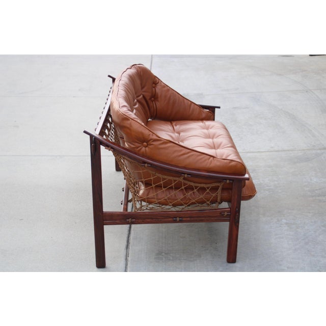 Mid-Century Modern 1960s Amazonas Loveseat Sofa Attributed to Jean Gillon for Italma Wood Art For Sale - Image 3 of 12