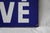 Mid-Century Modern Blue and White Enamel Metal Traffic Sign, 1950s For Sale - Image 3 of 17