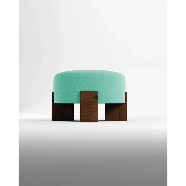 Not Yet Made - Made To Order Cassete Pouf in Teal by Alter Ego for Collector For Sale - Image 5 of 5