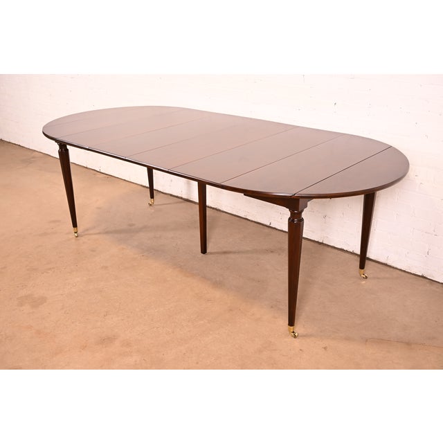 Kindel Furniture French Regency Louis XVI Cherry Wood Extension Dining Table, Newly Refinished For Sale - Image 12 of 12