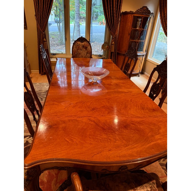 Wood Vintage Solid Philippine Narra Wood Dining Room Table and 6 Chairs For Sale - Image 7 of 14