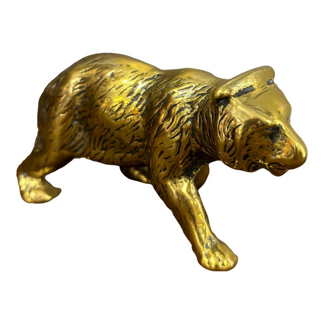 Antique English Brass Bear For Sale