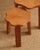 Set of nesting wooden tables, each featuring a flower-shaped top resting on a tripod base. Dimensions H 36/33/30 x D53/37/23