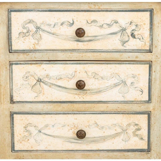 Wood Venetian Style Painted Bedside Tables, Pair For Sale - Image 7 of 9