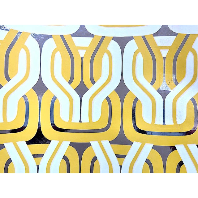 Mid-Century Modern Vintage Schumacher Metallic Geometric Wallpaper - 1 Triple Roll, 101 Square Feet For Sale - Image 3 of 12