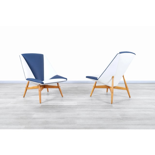 1950s Vintage Leather Lounge Chairs by Allan Gould for Thayer Coggin For Sale - Image 5 of 12