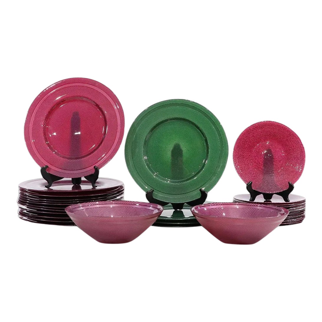 1950s Murano Modern Design Glass Plates & Bowls Set 30 Pieces Chairish